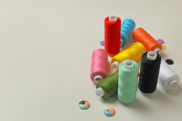 Sewing threads and buttons isolated 