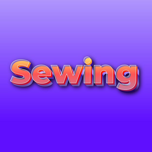 SewingText effect JPG gradient purple background card photo