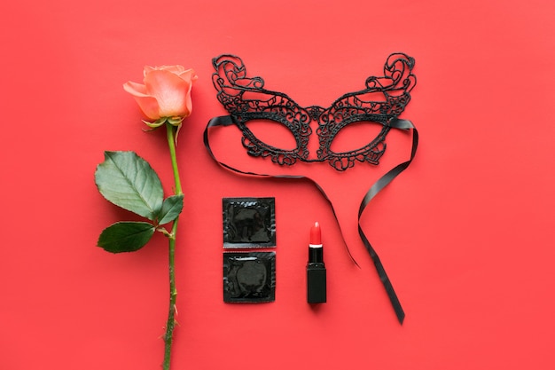 sex romance flat lay