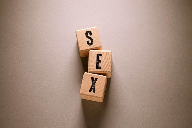 Sex Word Written on Wooden Cubes