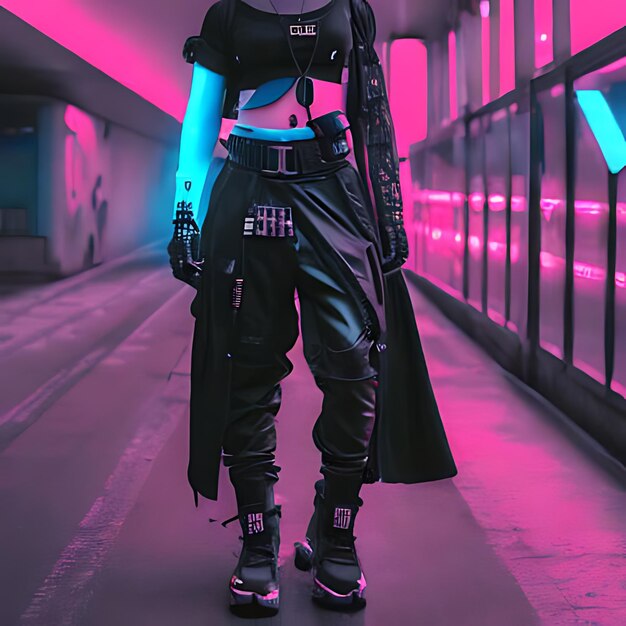 Foto una ragazza sexy e cyberpunk.