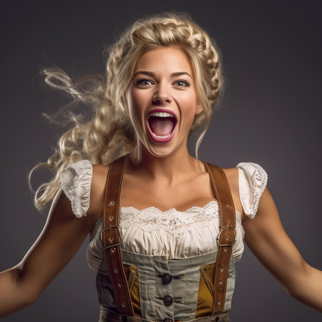 Premium Ai Image Sexy German Blonde Girl Screaming 