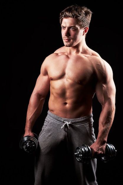 Sexy muscular fitness man