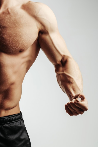 Photo sexy muscular man athlete