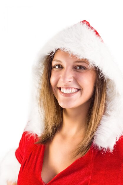 Sexy santa girl smiling at camera