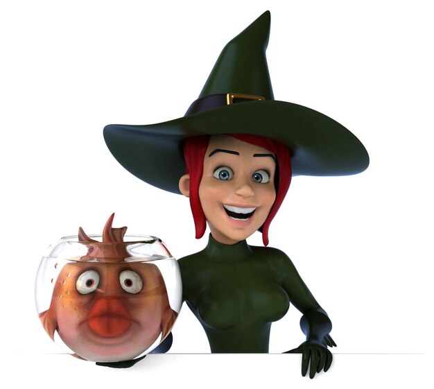 Photo sexy witch - 3d illustration