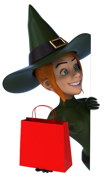 Sexy witch 3D Illustration