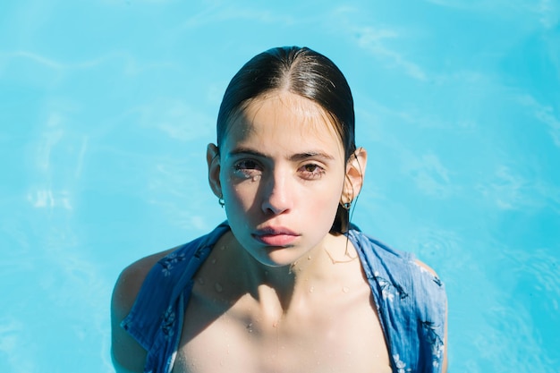 Sexy woman in swimming pool