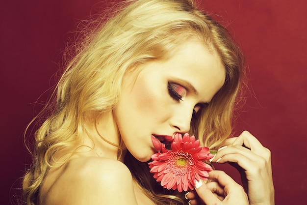 Sexy woman with flower