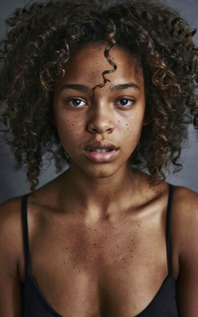 sexy a woman with freckles on her face