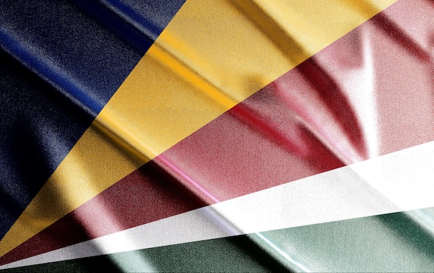 Seycheiles 3D-vlag, prachtige landvlag in de wereld, achtergrond, banner, poster, abstract.