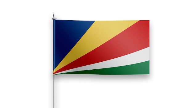 флаг сейшельских островов на белом фоне