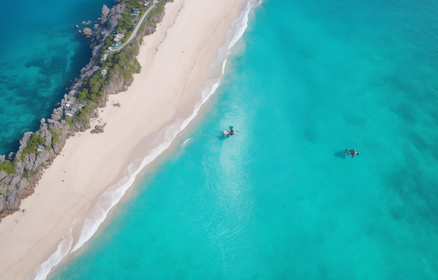 Seychellen Grand Anse Beach luchtfoto Drone-foto zee gezien