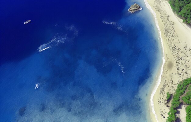 Seychelles Grand Anse Beach aerial view Drone view sea seen