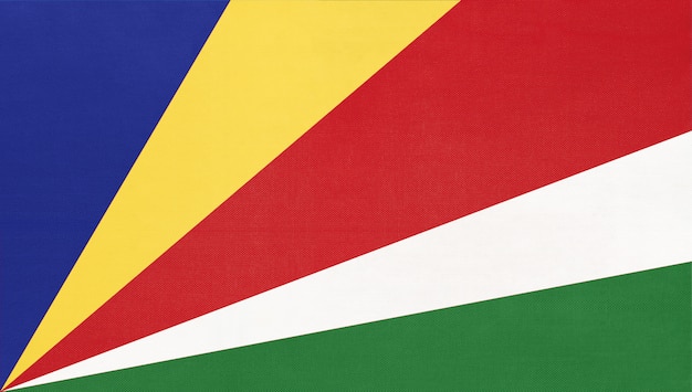 Seychelles island national fabric flag