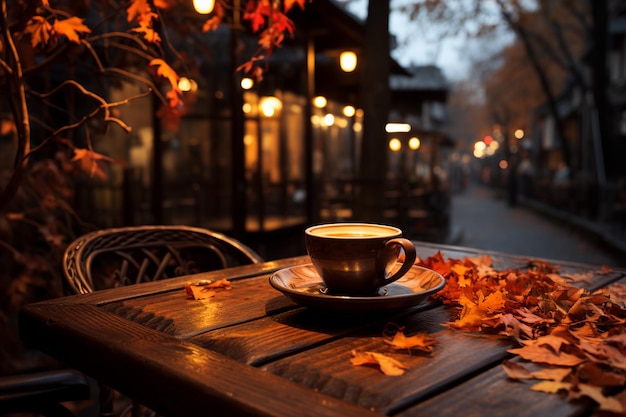 sfeervol gezellig café koffietijd herfstseizoen