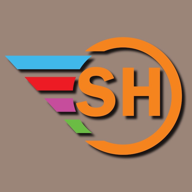 SH 文字のロゴはシンプルで分かりやすい