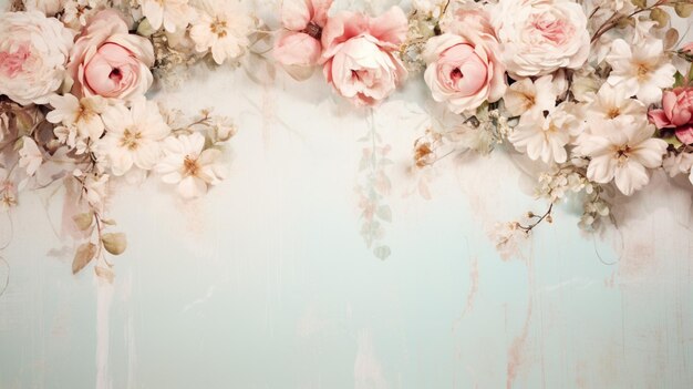 Photo shabby chic floral background