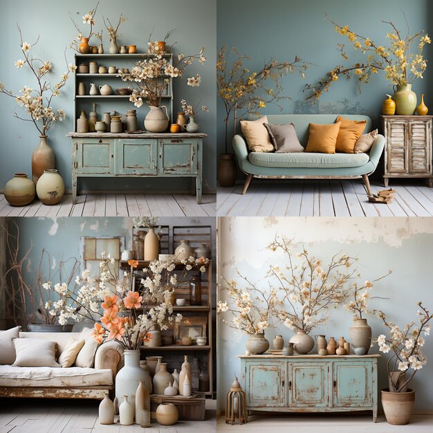 Shabby Chic Home Decor with Pastel Colors and Floral Accents
