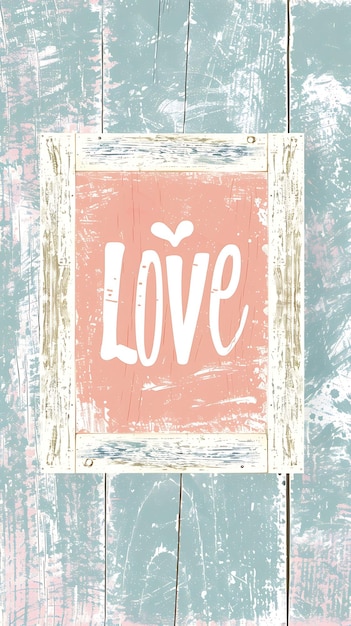 Photo shabby chic postcard with distressed wood frame love in c illustration vintage postcard decorative