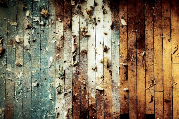 사진 수직 나무 패널 빈타로 만든 파란색과 갈색 색상의 초라한 그루지 나무 질감 배경