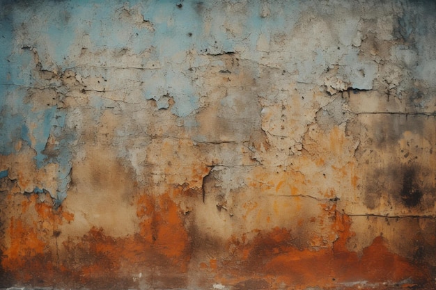 Shabby Rusty patchwork vintage wall Generate Ai