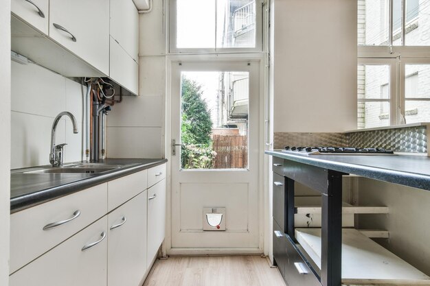 Shabby style kitchen area old room