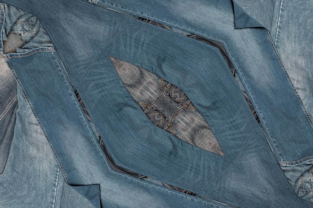 Shabby traditional blue denim jeans texture