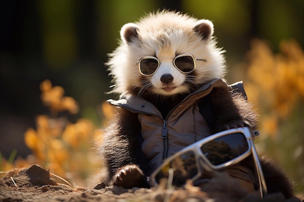 Shades of Adorable Baby Panda Flaunts Sunglasses Fashioned by Generative AI