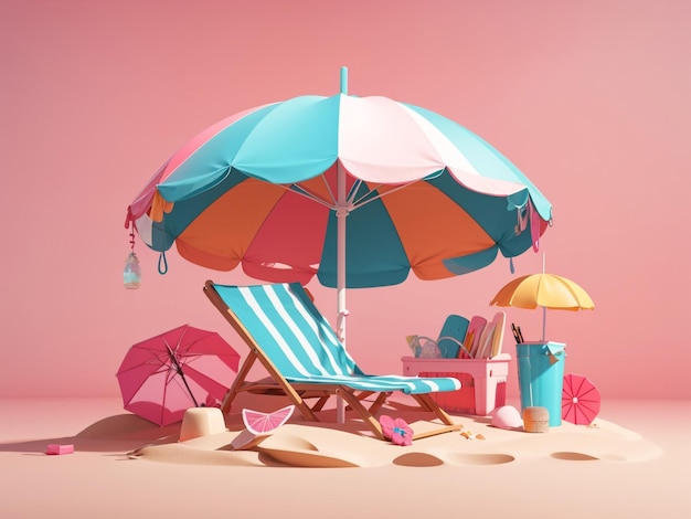 Shades of summer beach umbrella and travel adventure