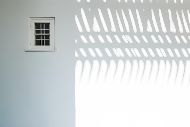 Photo a shadow created by a window overlaying on a white wall background