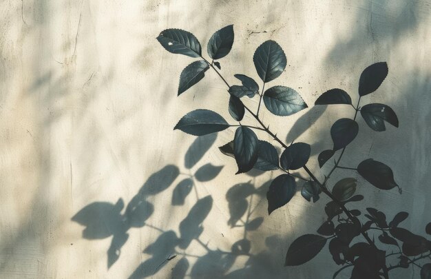 Photo a shadow of a leaf and flower