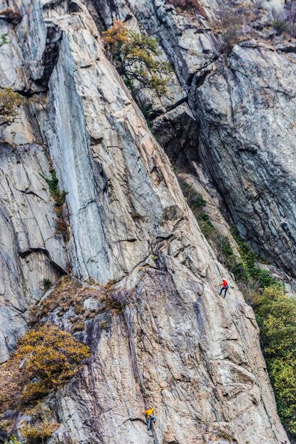 Shadow of man on cliff