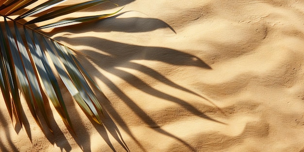 Shadow of Palm Leaf on Sandy Surface