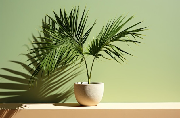 shadow of palm tree on the wall