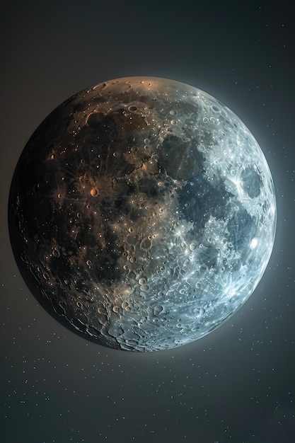 A shadow passes across the face of a full moon during an eclipse