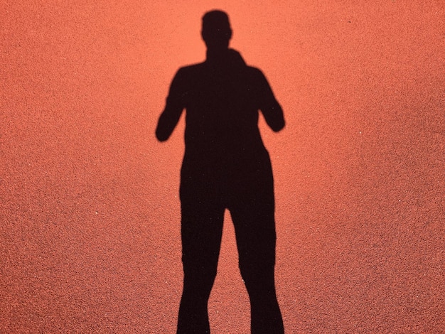 Photo shadow of person on field during sunny day