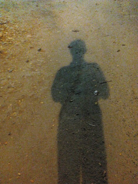Foto ombra di una persona sulla strada