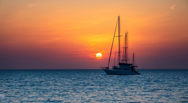 Shadow sailboat that can be seen in the distance