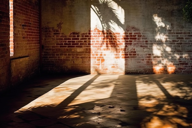 a shadow of a tree on the ground