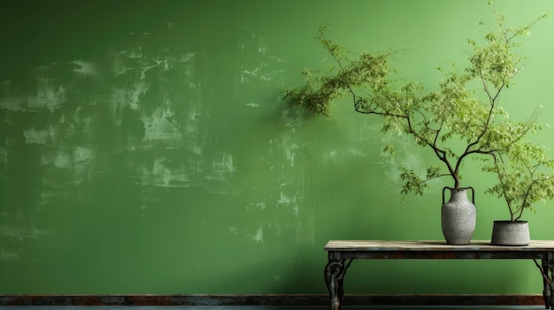緑の壁の影の木 ハウス HD 背景の壁紙 デスクトップの壁紙