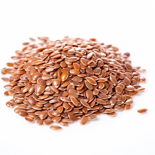 Shadowless Flax Seeds on White