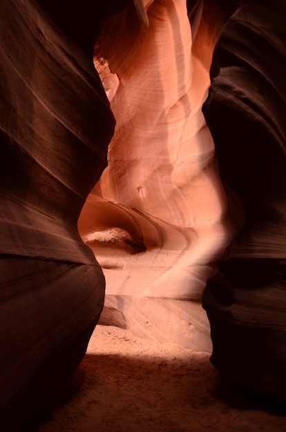 Shadows cascading down the walls of Antelope Canyon.