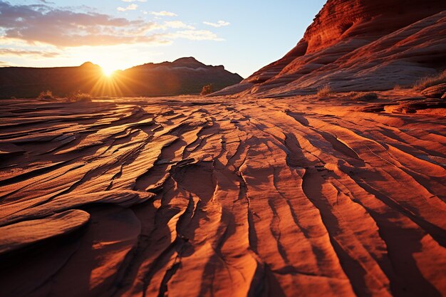 Shadows Dance on Uluru's Textured Surface as Sun Sets