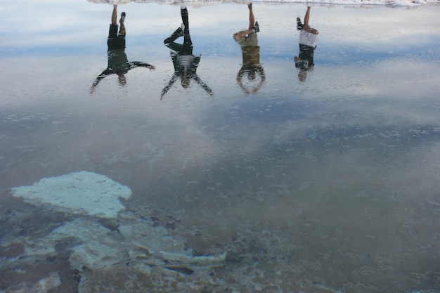 影とシルエット Salinas grandes サルタ アルゼンチンの大きなサリーヌ