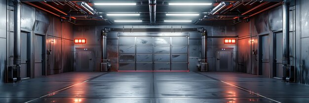 Photo shadows in the urban deep an empty underground garage capturing the solitude of city life and transportation