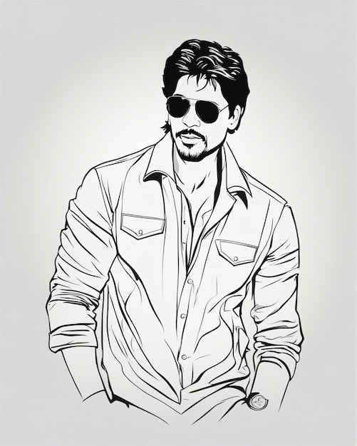 Shahrukh Khan SRK face art drawing