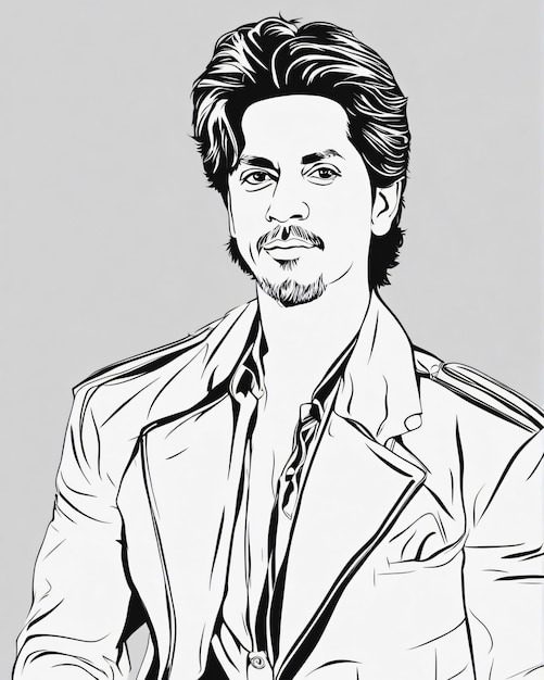 Photo shahrukh khan srk face art drawing