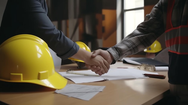 Shake hands construction business Generative AI