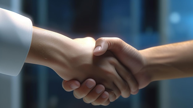 Shaking hand business collaboration AI Generated Image